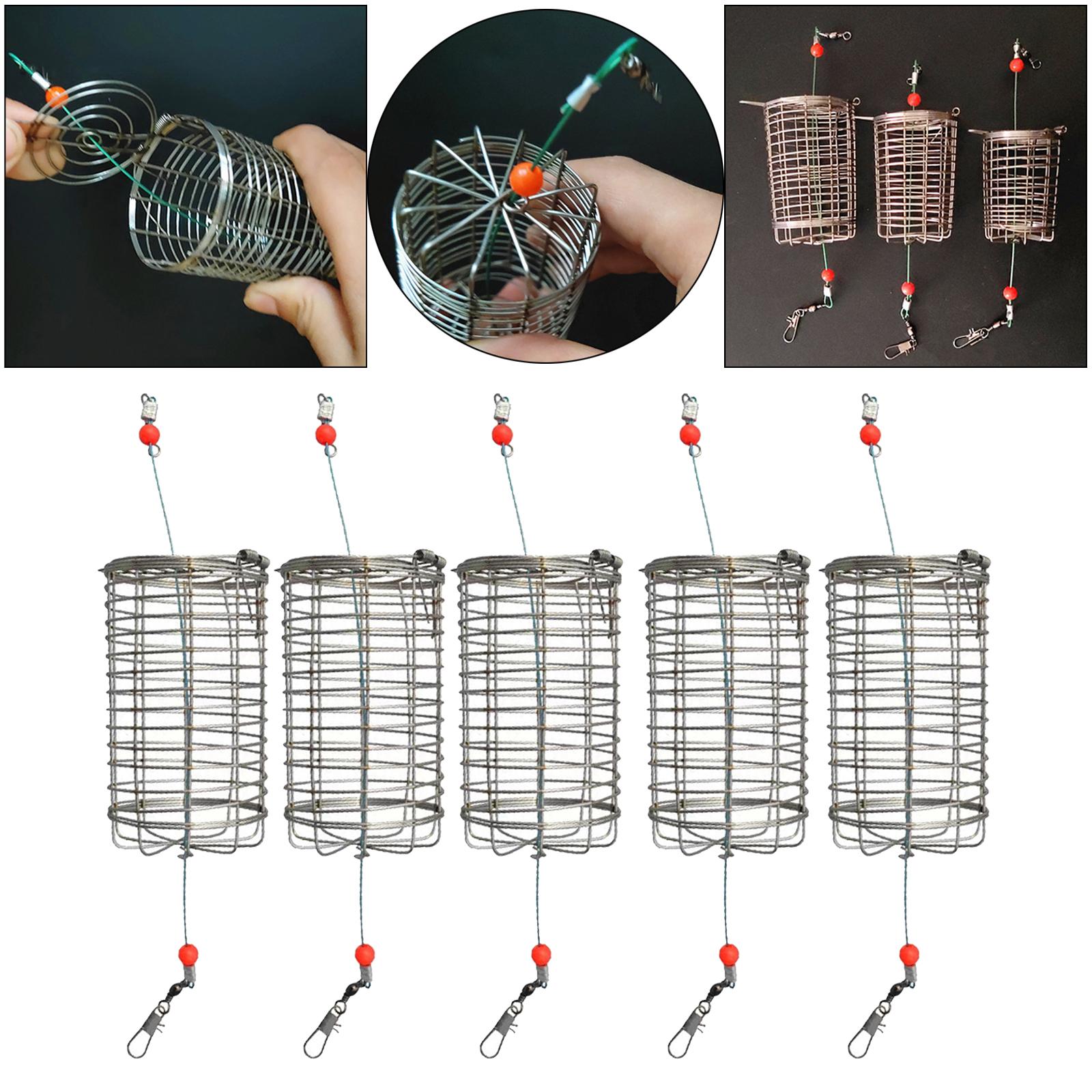 Fishing Lure Box - 5x Solido Alimentatore Da Pesca Gabbia