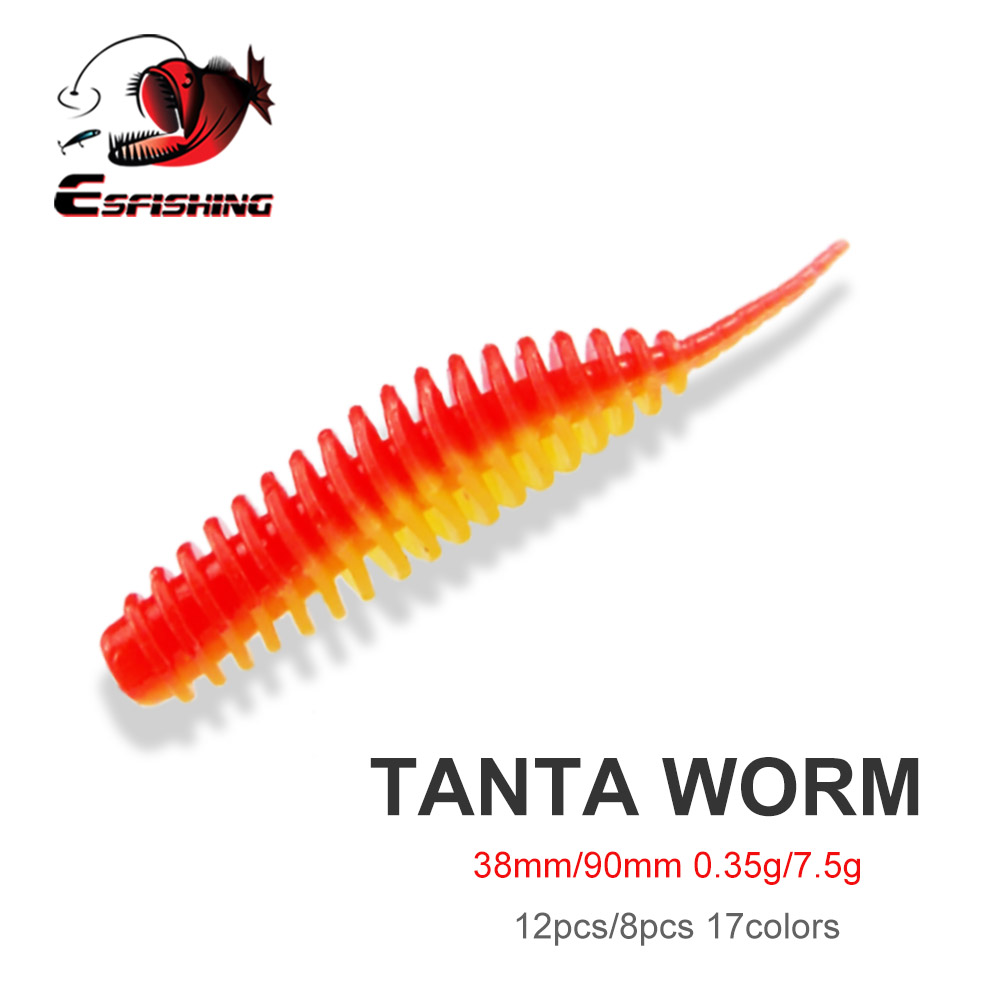 Fishing Lure Soft Plastic - ESFISHING Esca Artificiale a Verme Tanta
